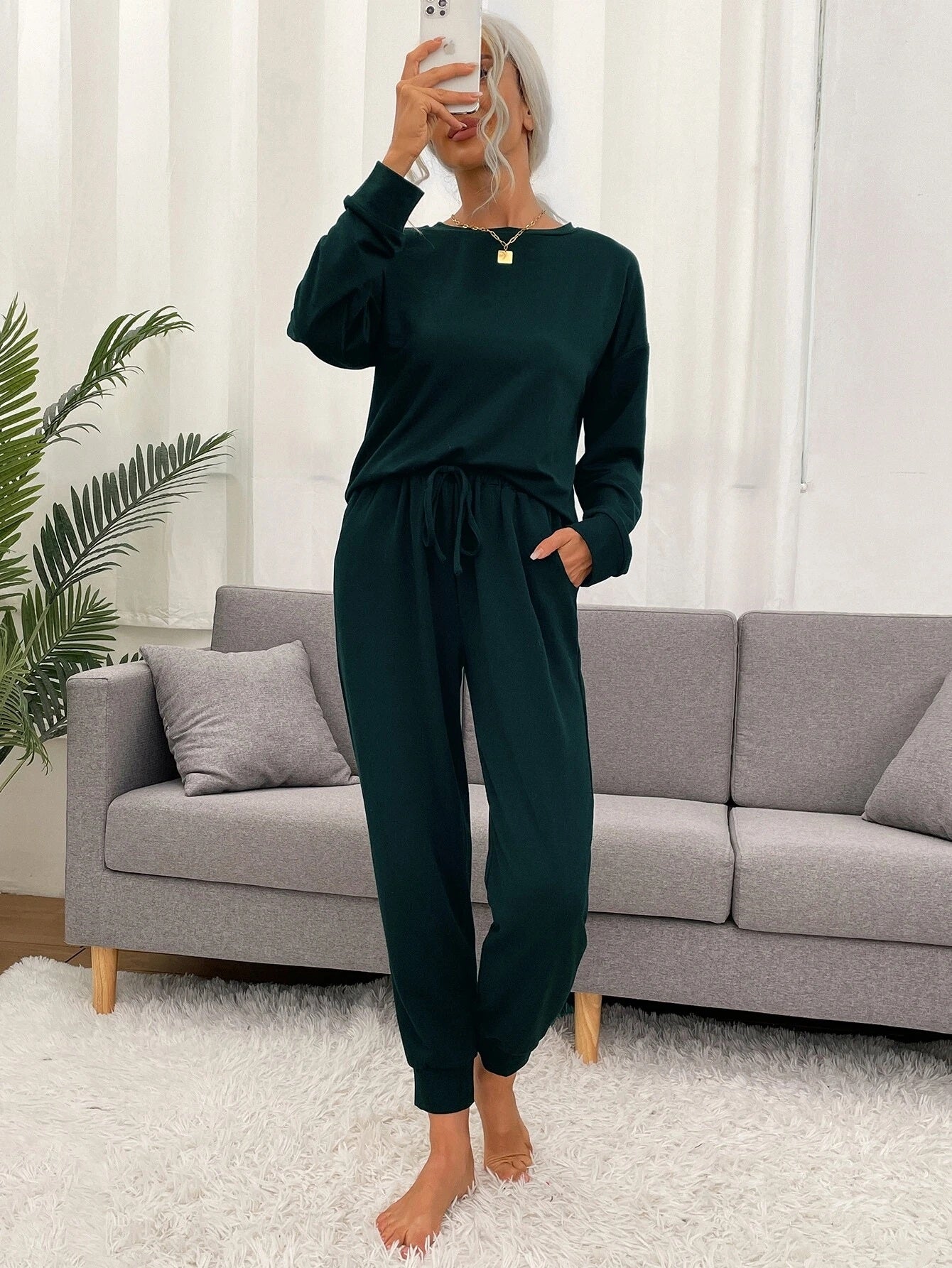 Dark Green Oversized Lounge Suit