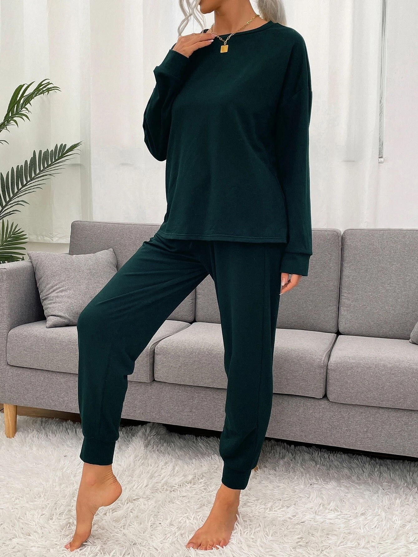 Dark Green Oversized Lounge Suit