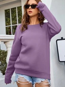 Women's Lilac Plain Pullover