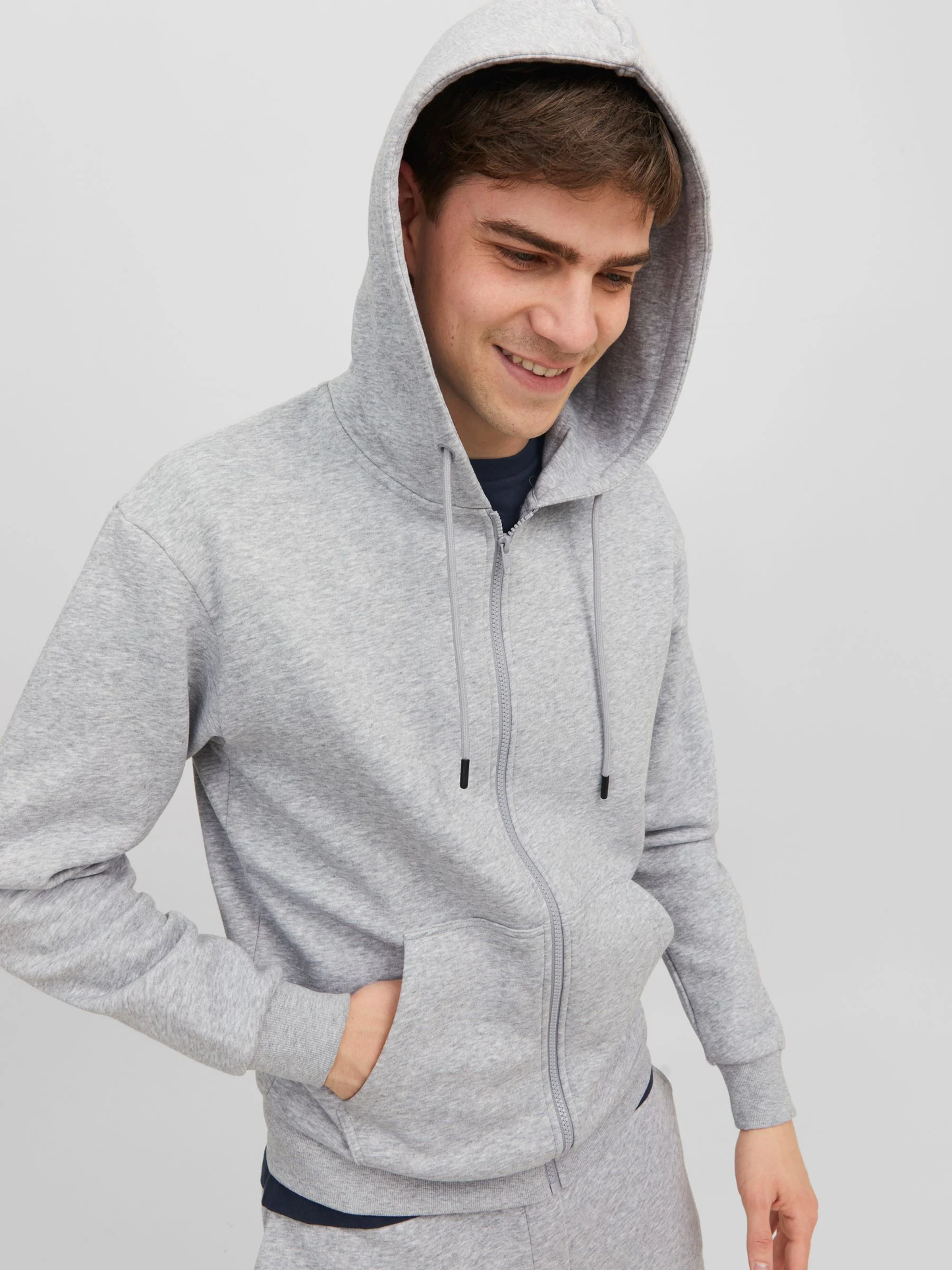 Light Grey Full Zipper Hoodie