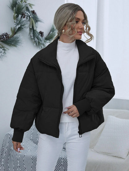 Women's Black Thermal Oversized Puffer Jacket