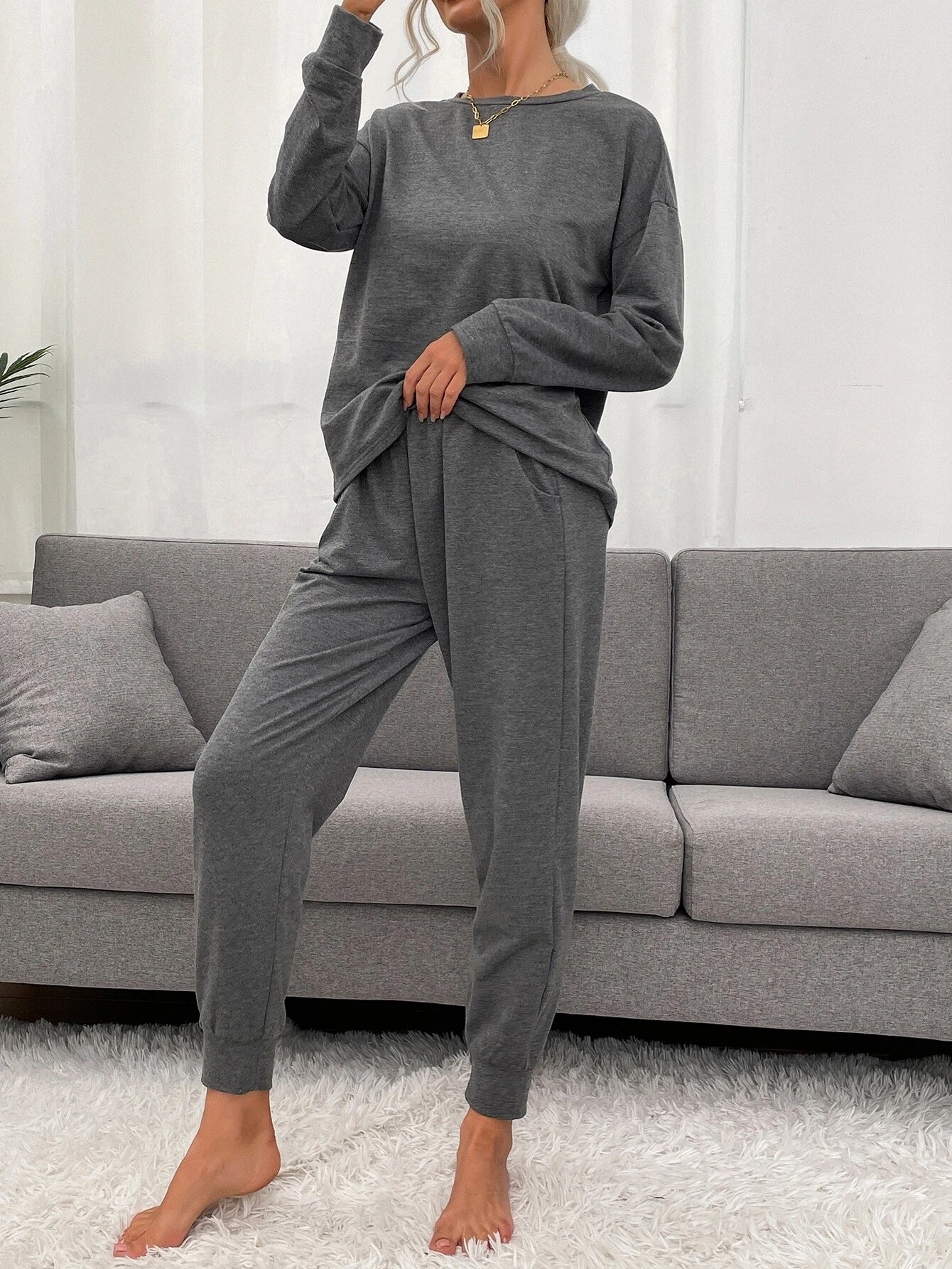 Charcoal Oversized Lounge Suit