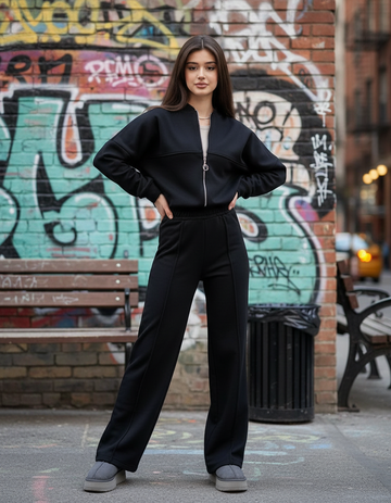 Black Seamline Tracksuit
