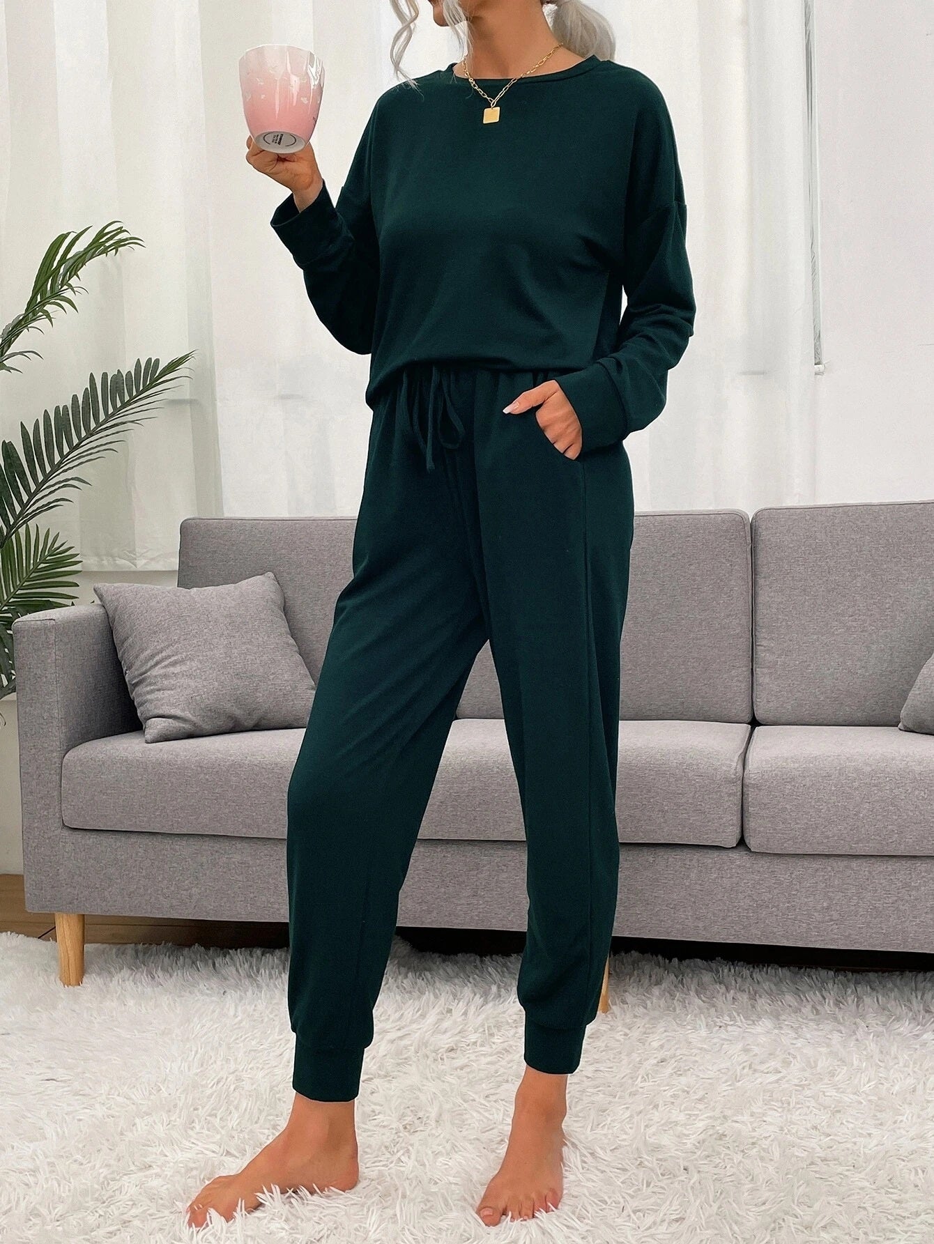 Dark Green Oversized Lounge Suit