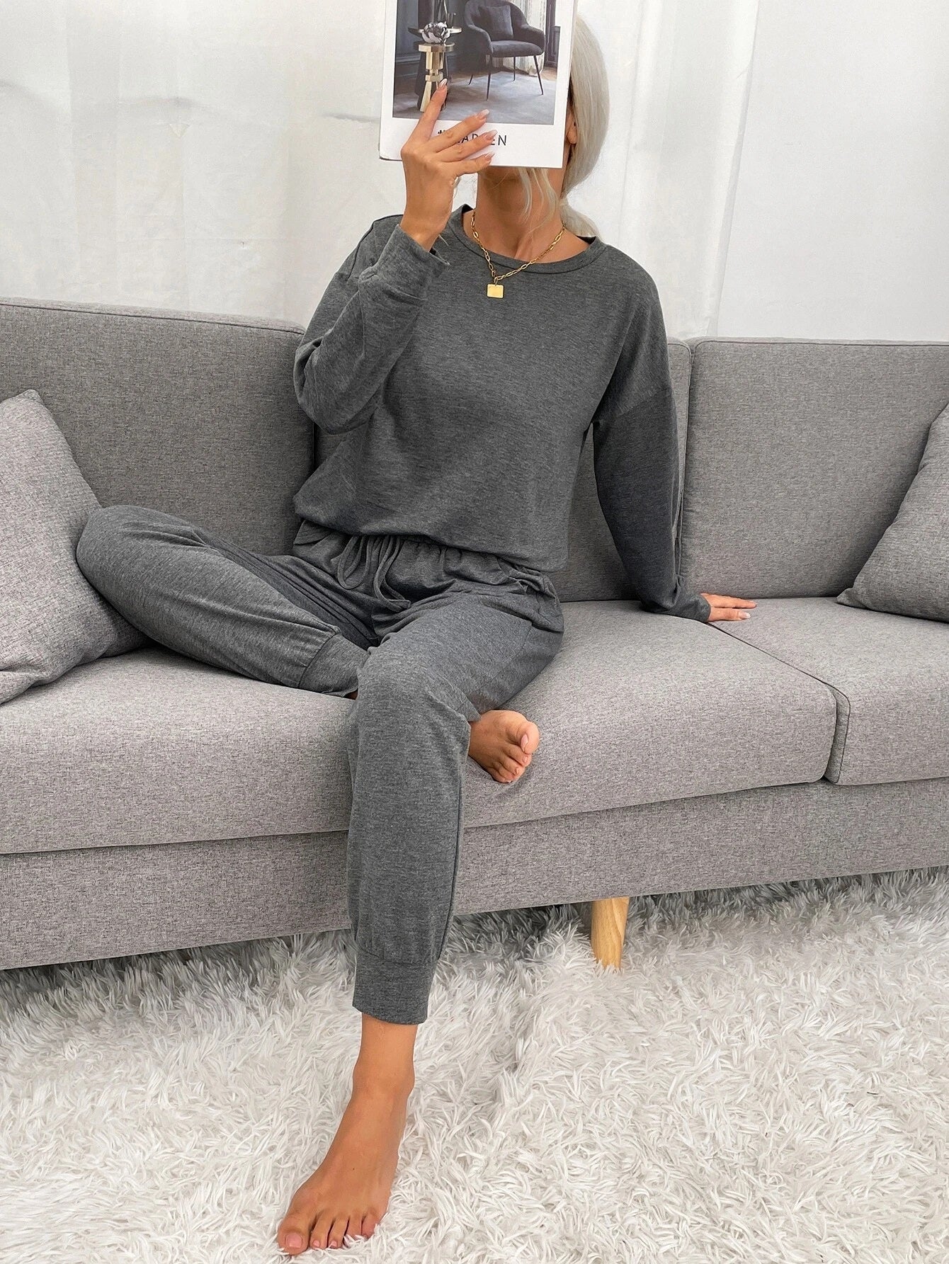 Charcoal Oversized Lounge Suit