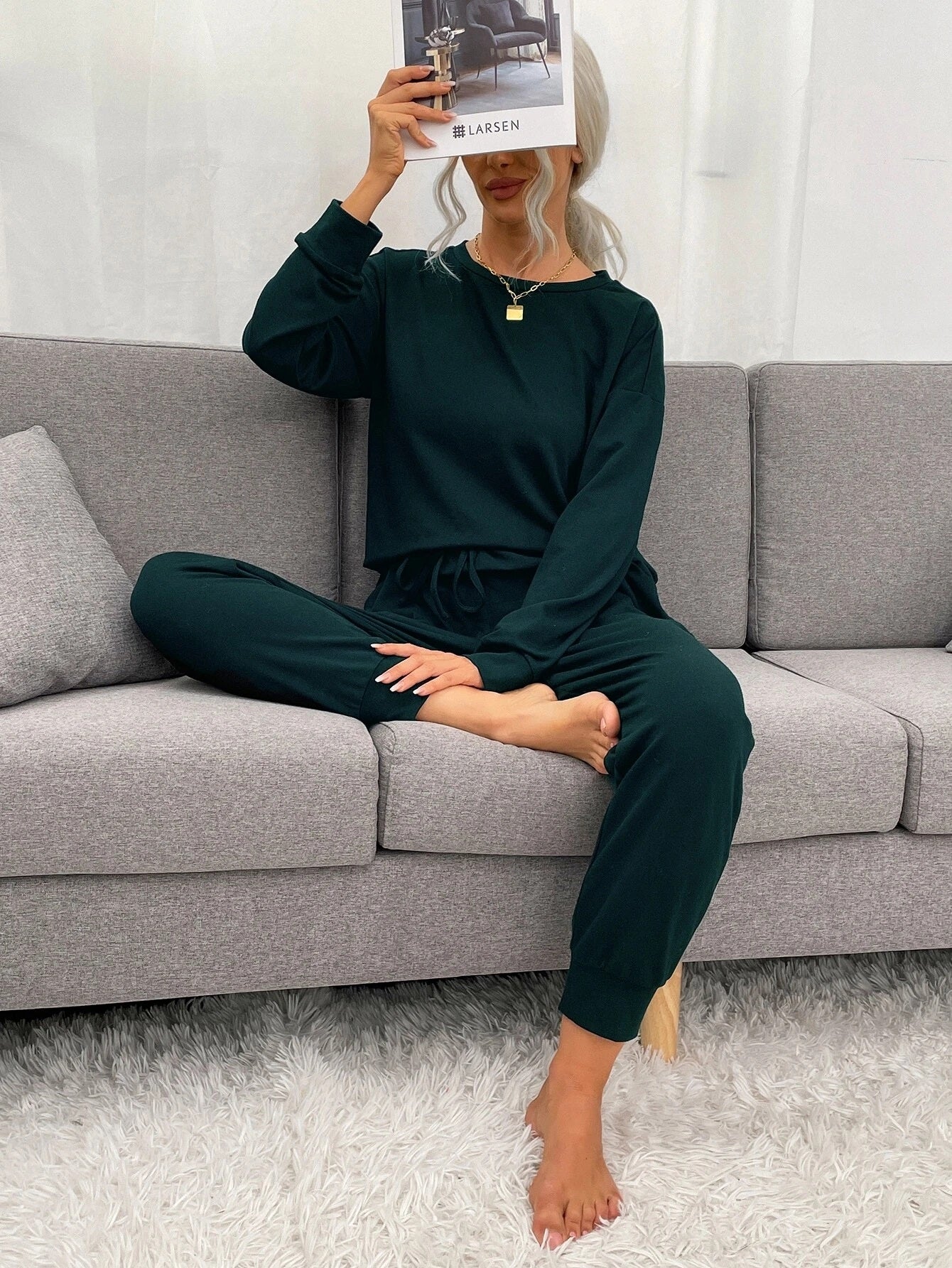 Dark Green Oversized Lounge Suit