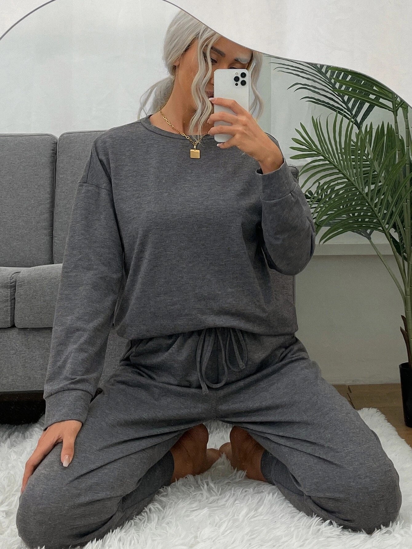 Charcoal Oversized Lounge Suit