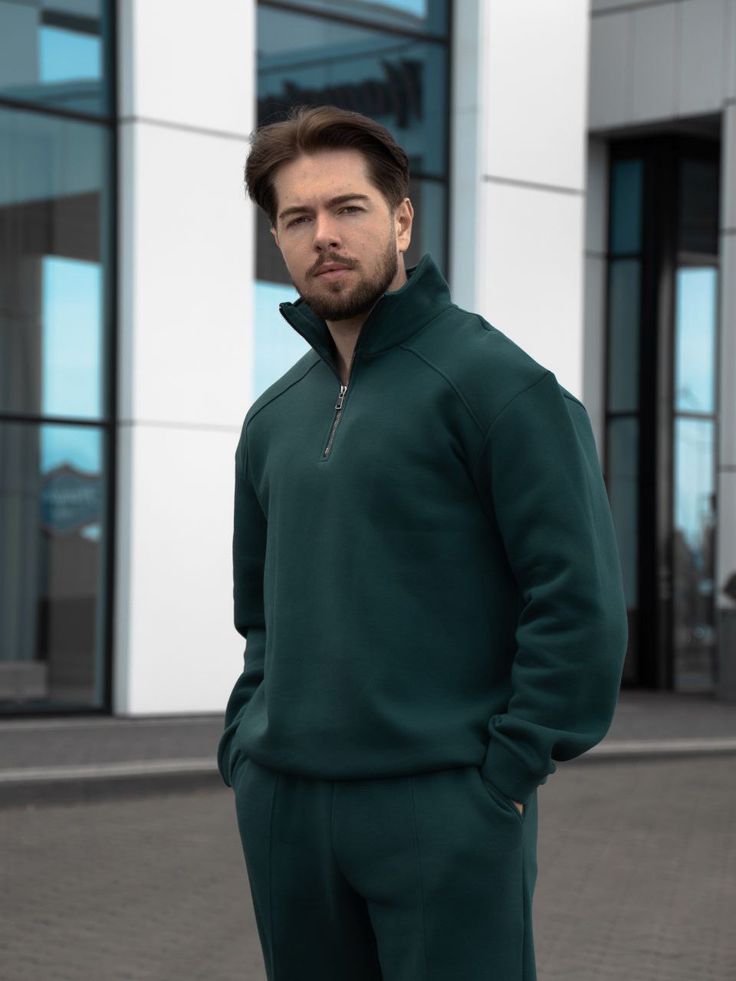 Dark Green 1/4 Zip Tracksuit