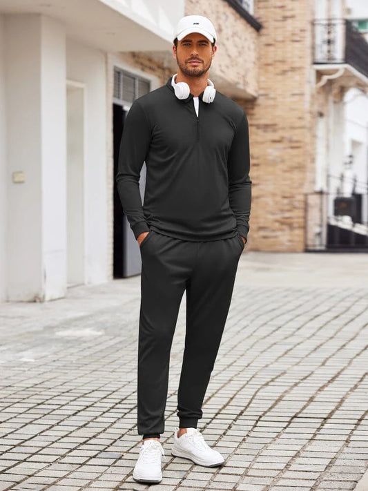 Black Full Sleeves Zipper & Trousers
