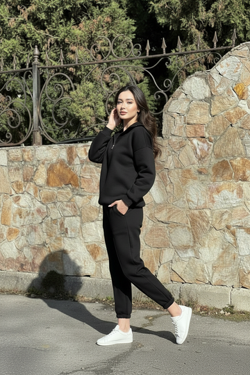 Black Zip Up Tracksuit