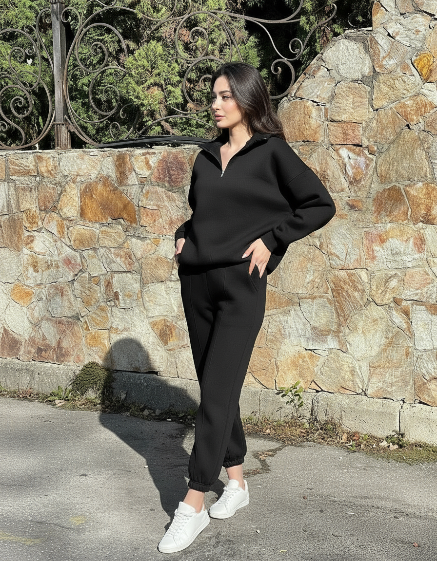 Black Zip Up Tracksuit