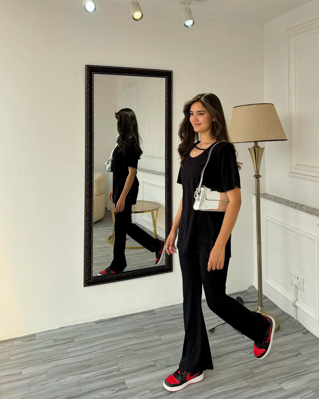 Black Slit TS & Belly Pants