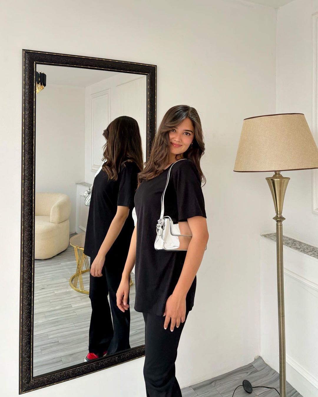 Black Slit TS & Belly Pants