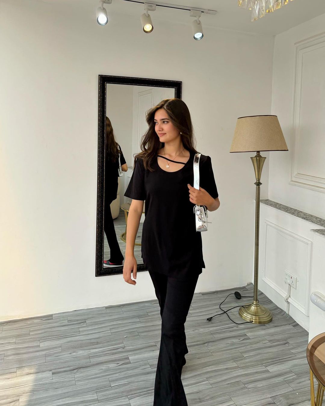 Black Slit TS & Belly Pants