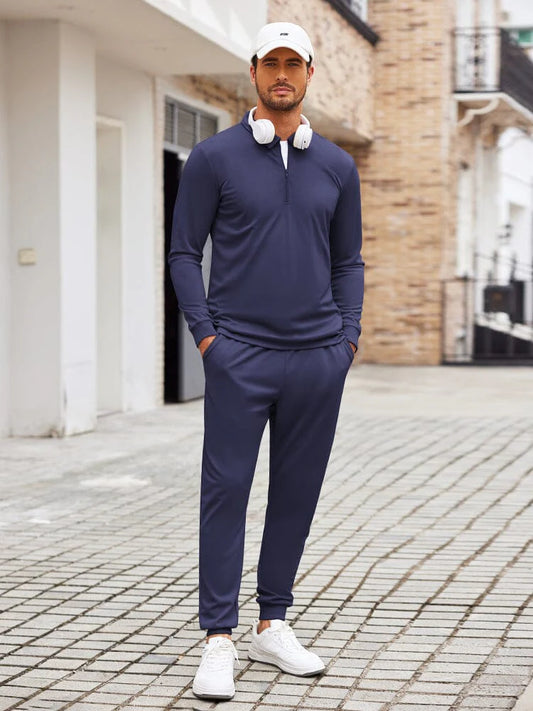 Navy Full Sleeves Zipper & Trousers