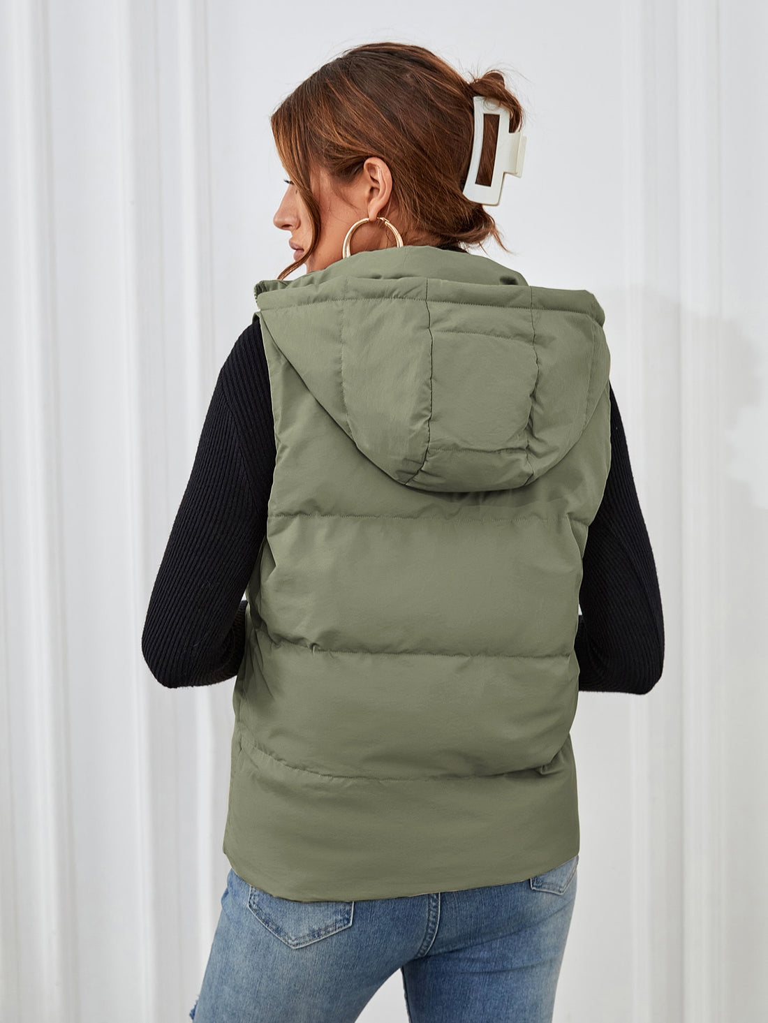 Mint Sleeveless Puffer Jacket
