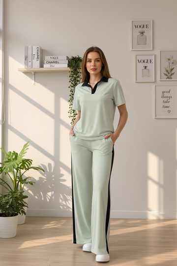 W. Mint Contrast Collar Tracksuit