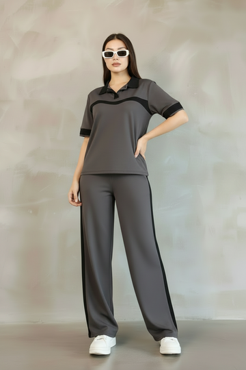 W. Dark Grey Polo Summer Tracksuit