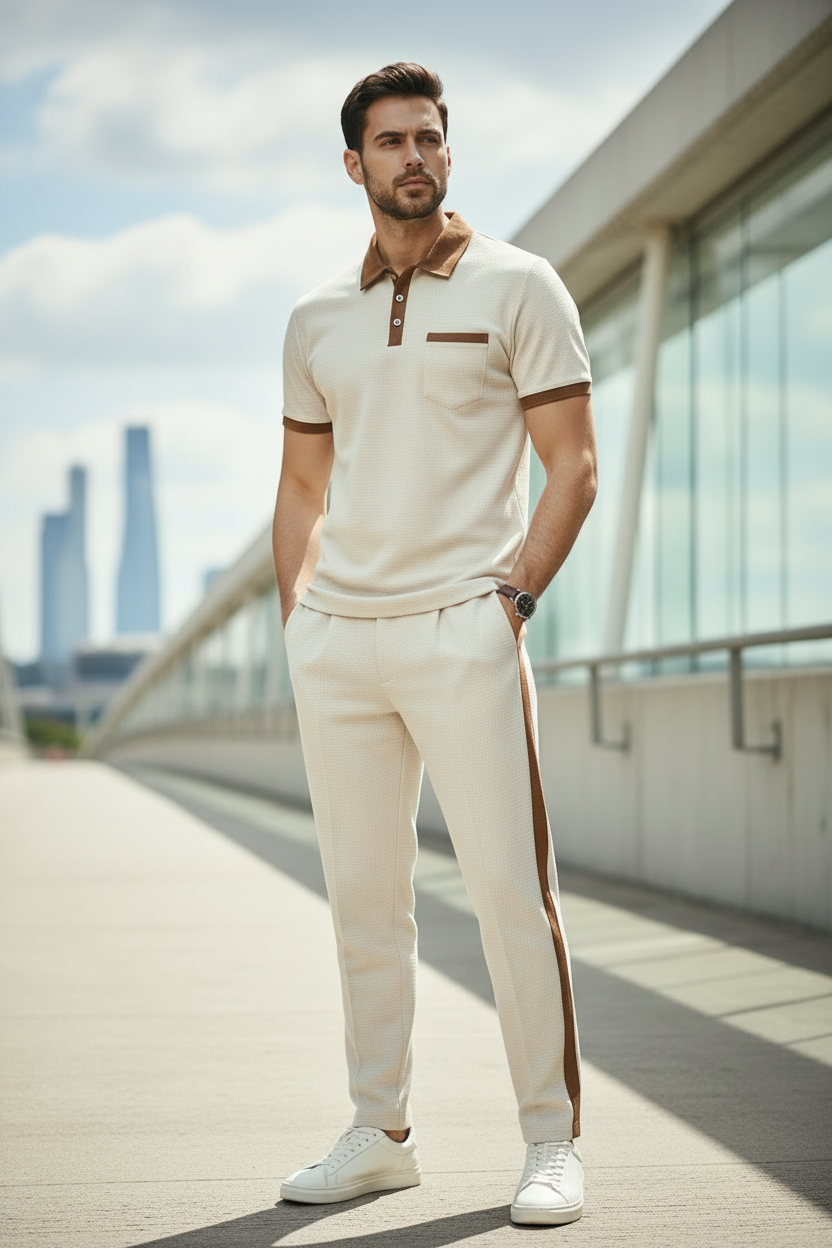 Off White Contrast Tracksiit
