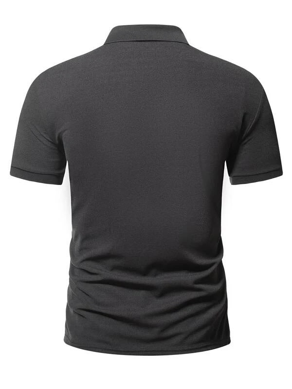 Grey polo shirt on sale rear